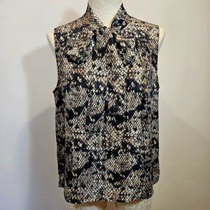 New With Tags Theory Arilia 100% Silk Sleeveless Blouse, Size L